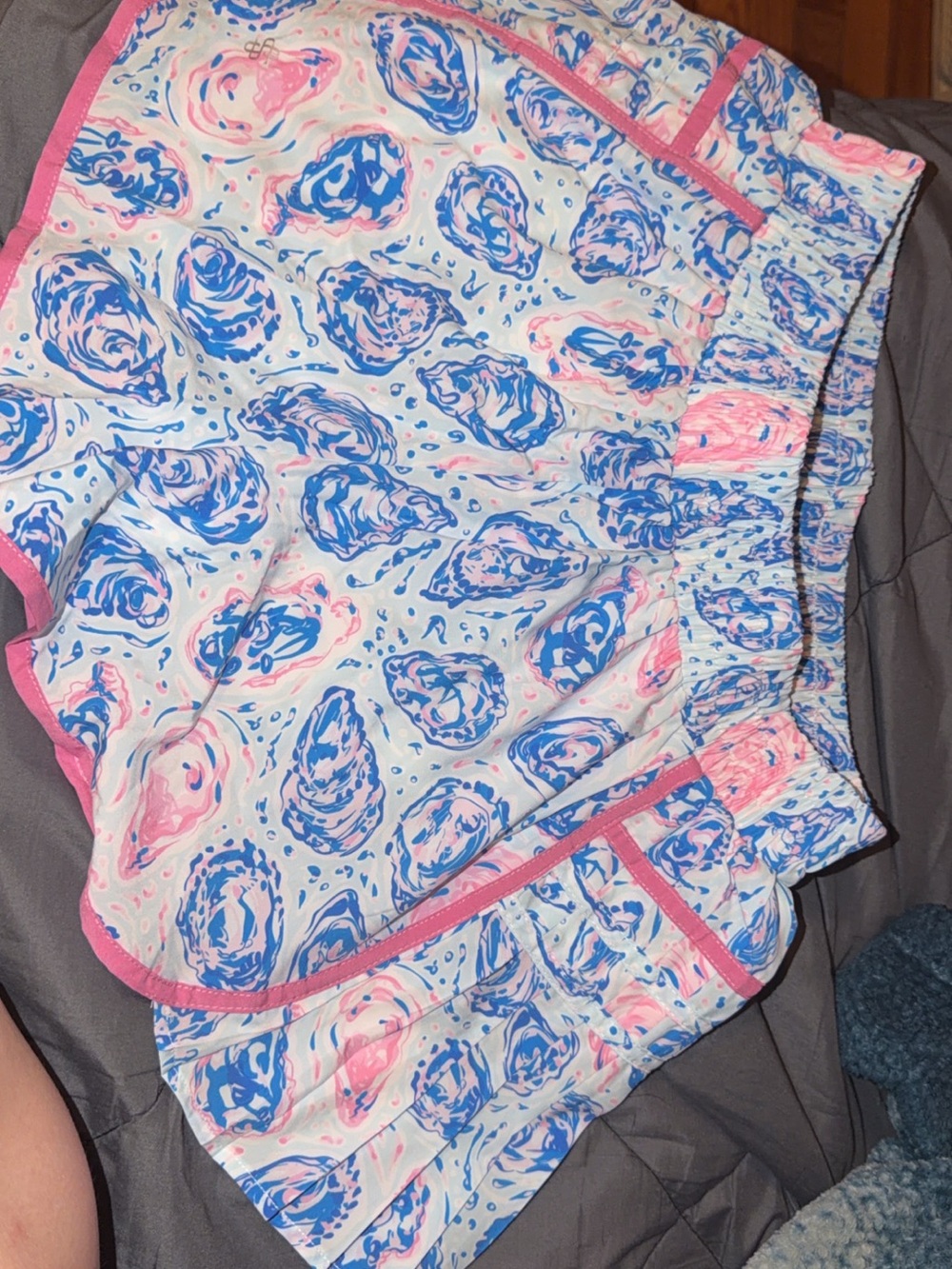Simply Southern Blue and Pink Patterned Athletic Shorts -